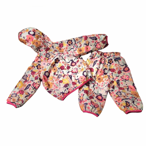 Patagonia Puff-Ball Reversible Jacket and matching pants girls size 6M 6 Months - Picture 2 of 9